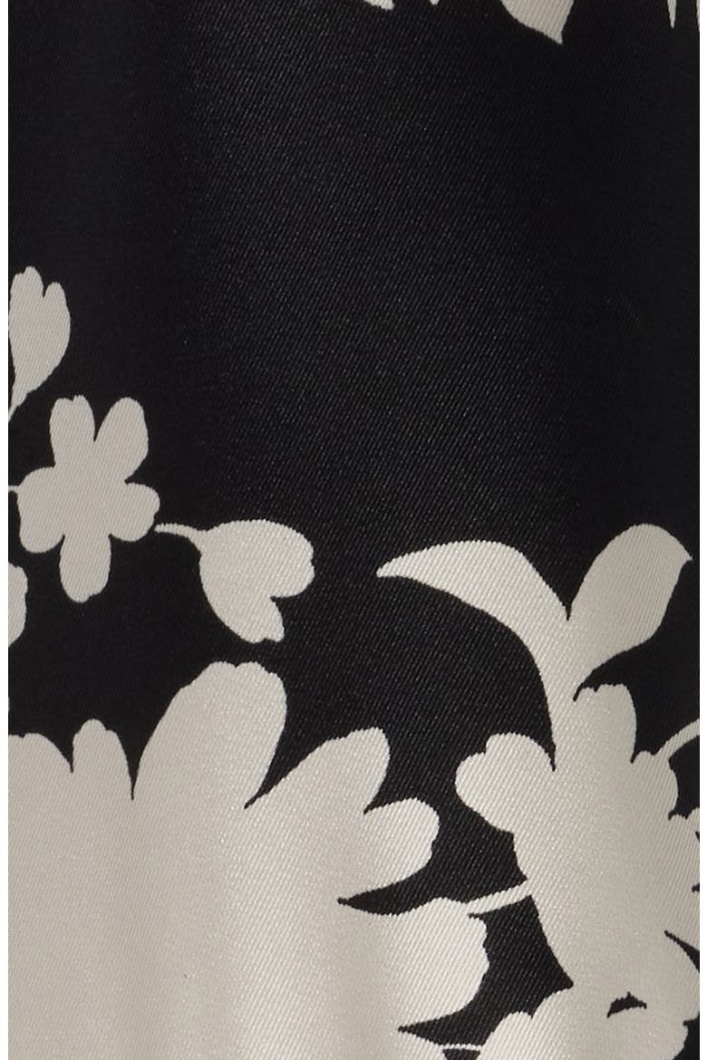 Floral Long Sleeve Tiered Shirtdress, Alternate, color, ANNE BLACK/ SWAN WHITE