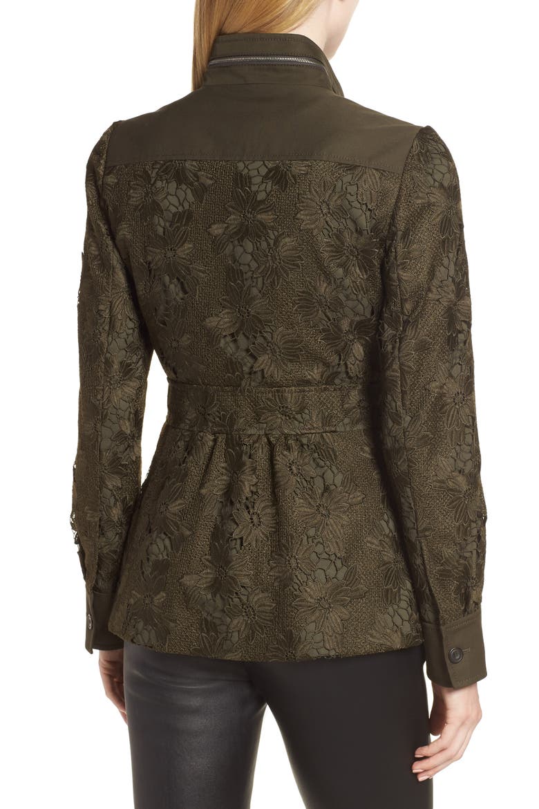 Lace Surplus Jacket, Alternate, color, OLIVE PEAT LEONA LACE
