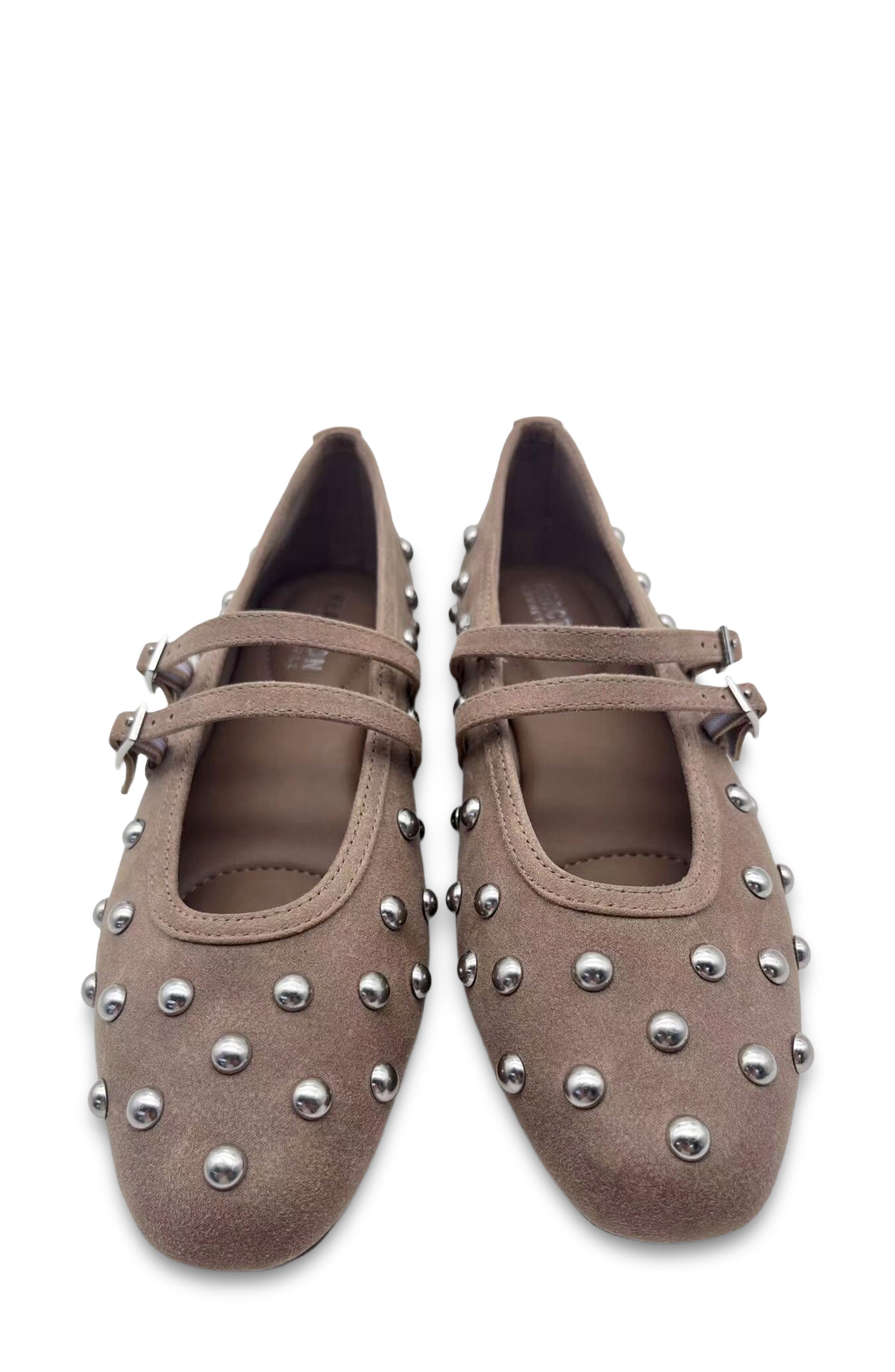 Magic Studded Mary Jane Flat, Alternate, color, TAUPE MICRO