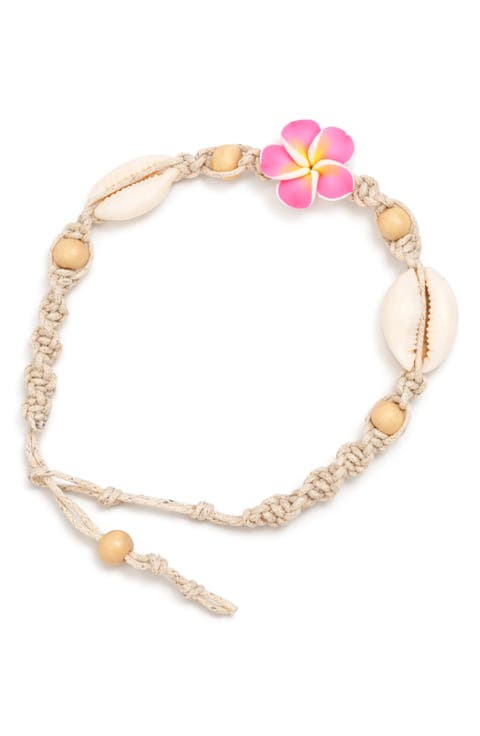 Shell Beaded Flower Anklet