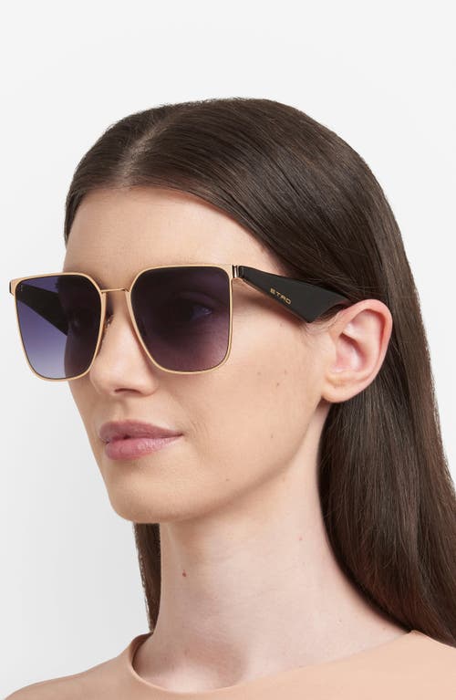 Etro 58mm Gradient Square Sunglasses In Gold