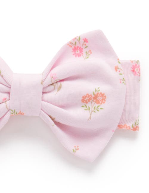 Purebaby Printed Zip Footie & Headband In Pink