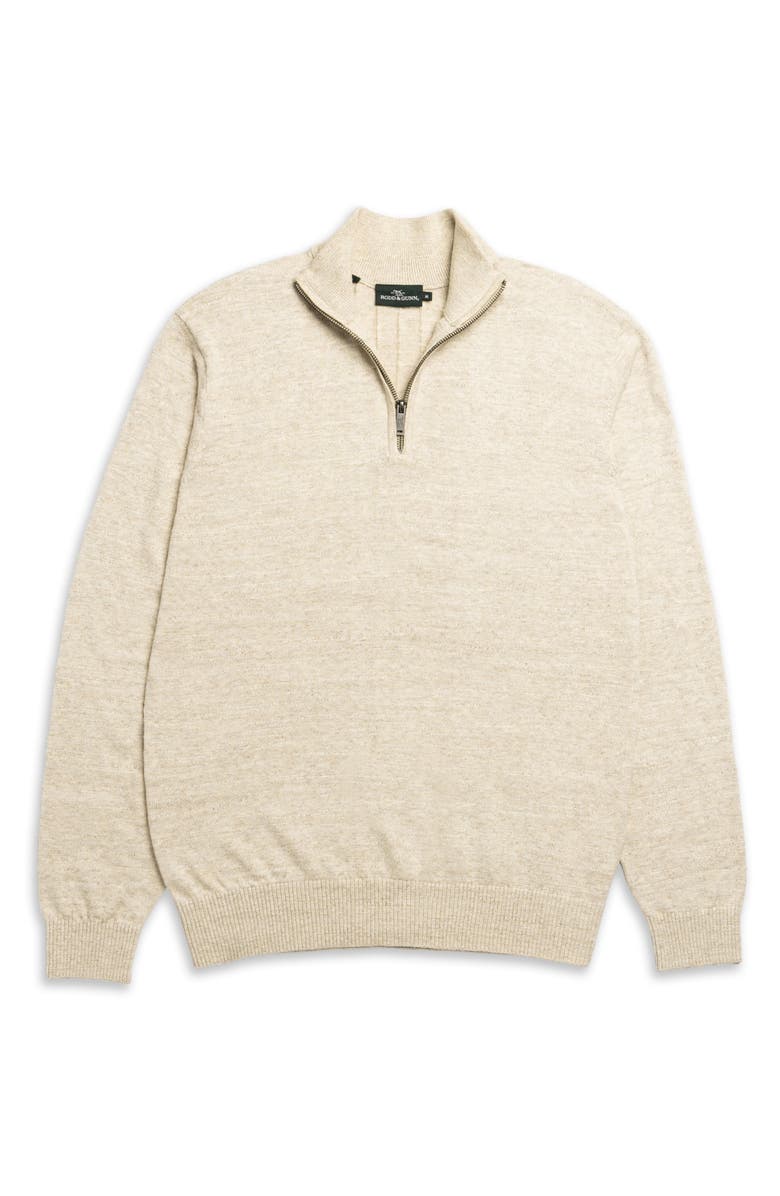 Rodd & Gunn Fortrose Cotton Quarter Zip Sweater, Alternate, color, Straw