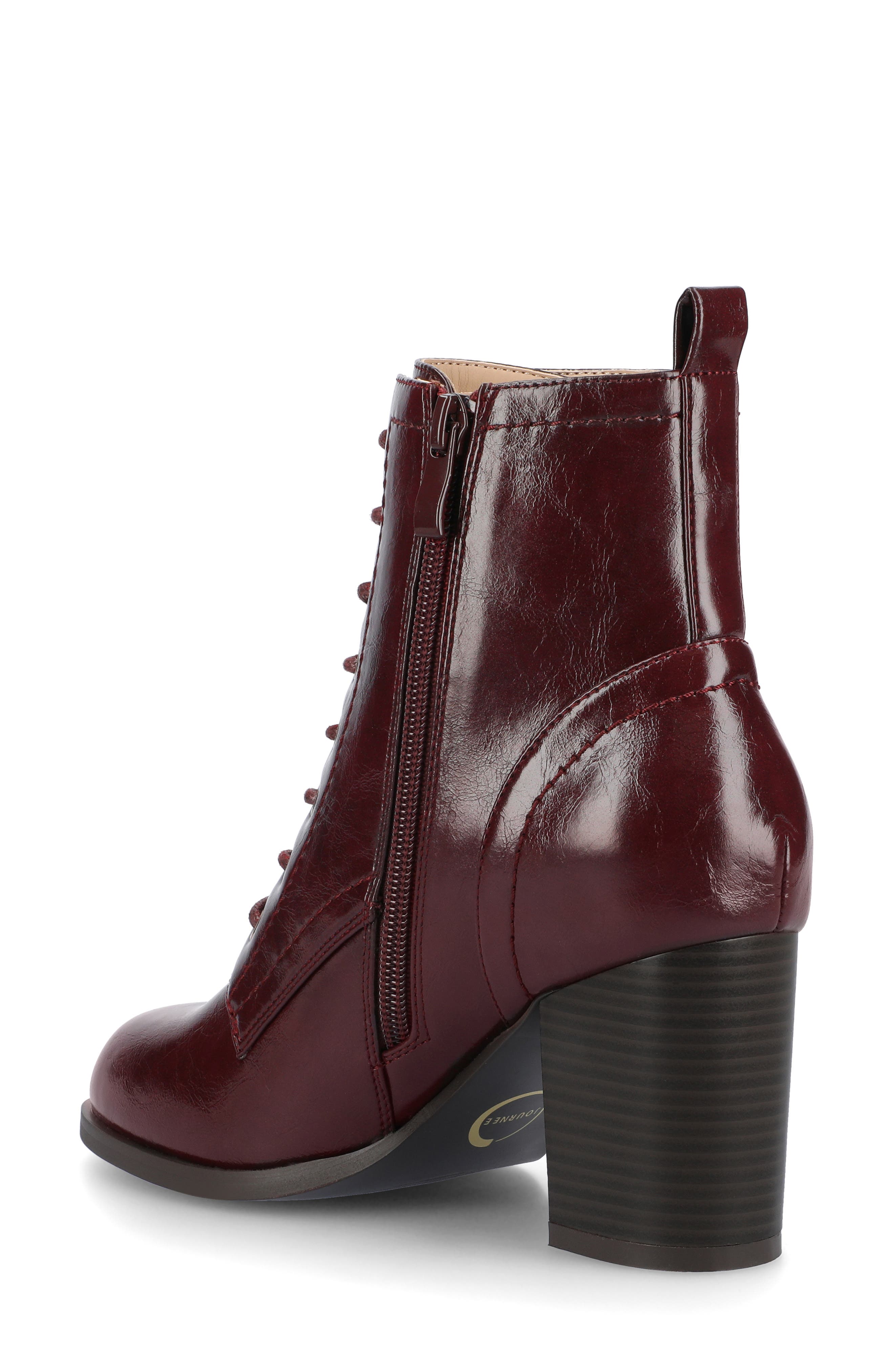 JOURNEE Baylor Lace-Up Boot, Alternate, color, OXBLOOD PATENT