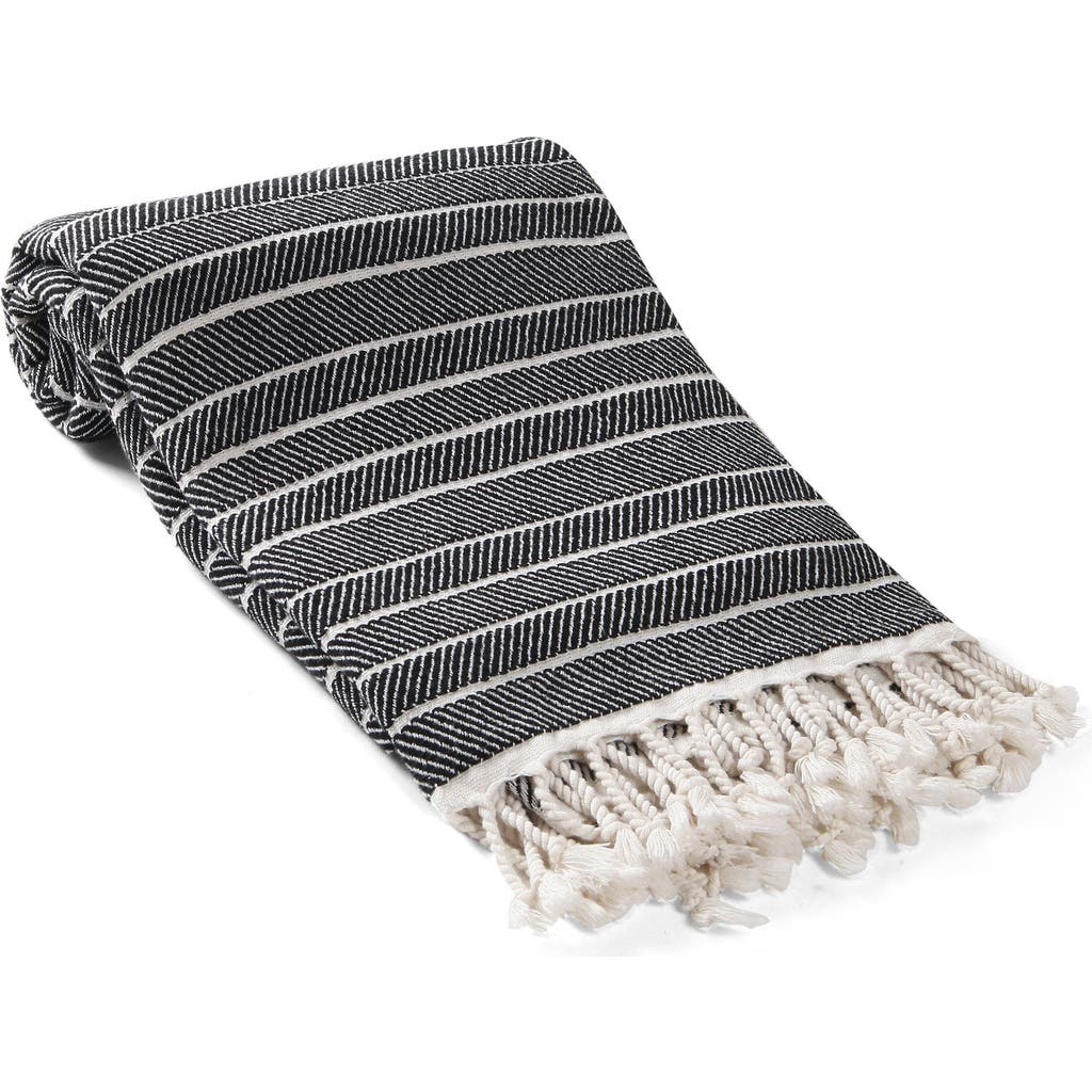 Olive And Linen Olive & Linen Cloud Soft Turkish Towel In Black