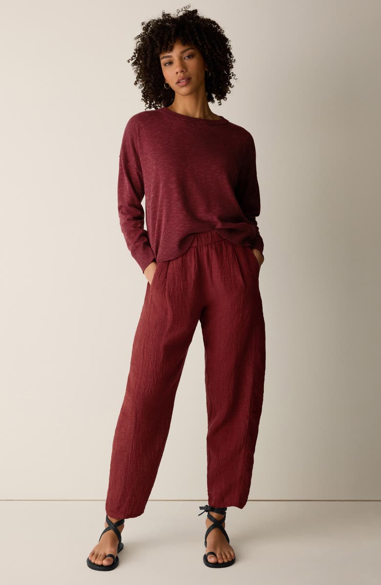 Eileen Fisher Pleated Lantern Organic Linen Pants, Alternate, color, 