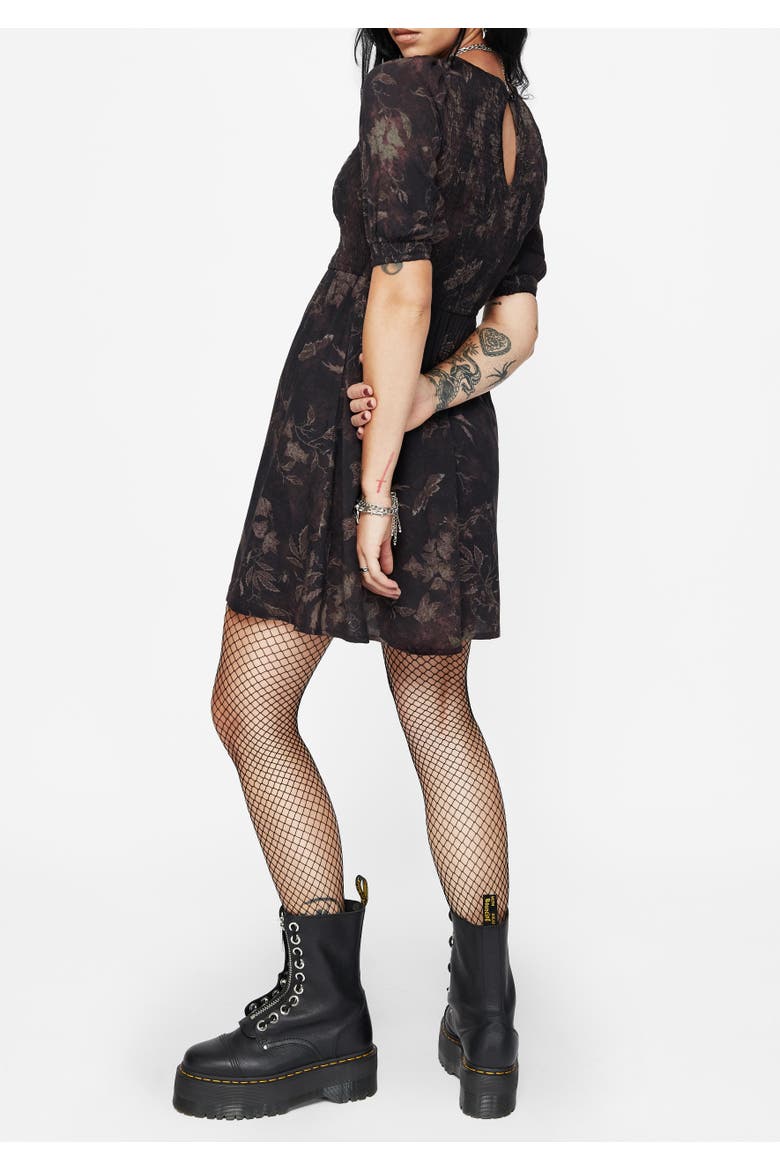 Ashmire Woodland Moth Mini Dress, Alternate, color, Black