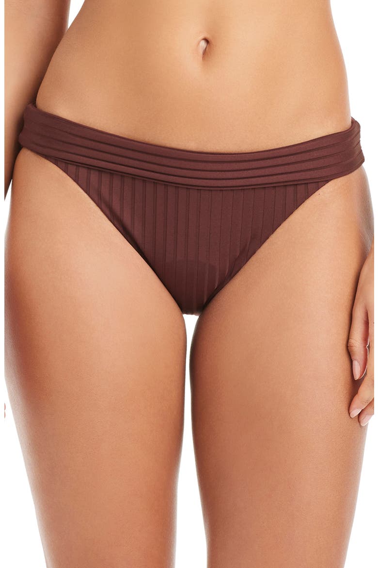 Banded Rib Hipster Bikini Bottoms, Main, color, ESPRESSO