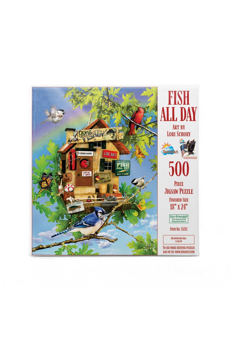 Fish All Day 500 piece Jigsaw Puzzle for Adults, Alternate, color, Multicolor