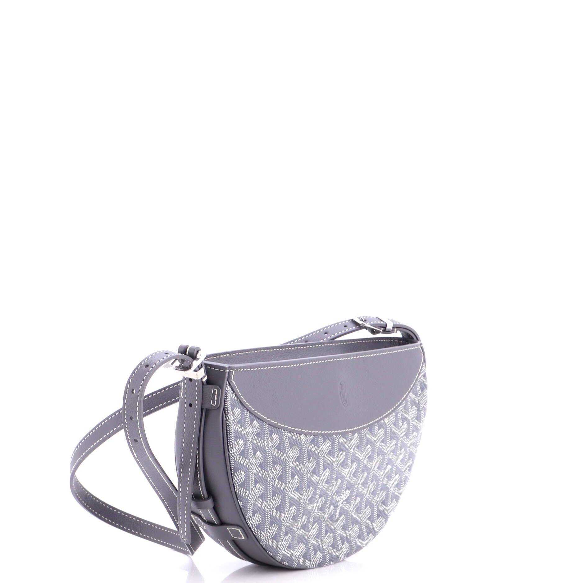 Pre-Owned Goyard Hirondelle Shoulder Bag Coated Canvas and Leather, Alternate, color, Gray