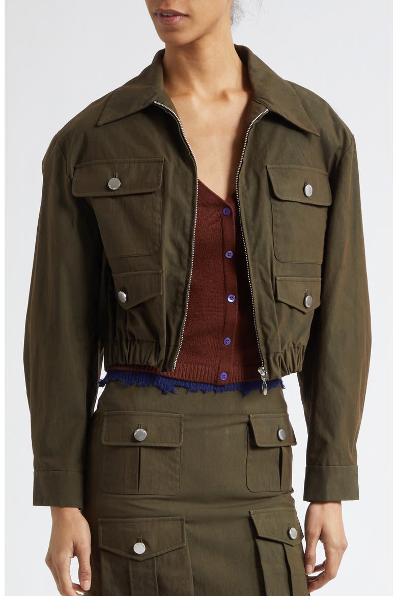 Crop Utility Jacket, Alternate, color, GREEN
