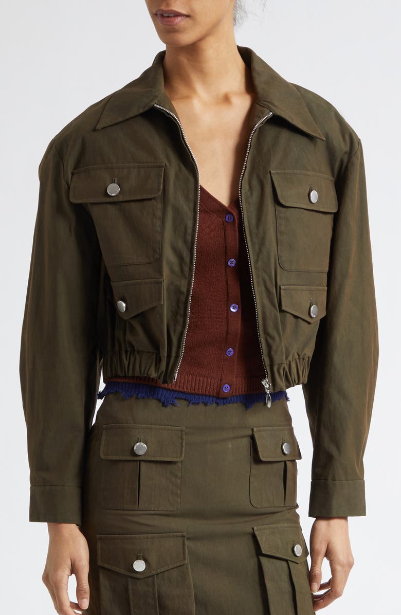 Shushu/Tong Crop Utility Jacket, Alternate, color, Green