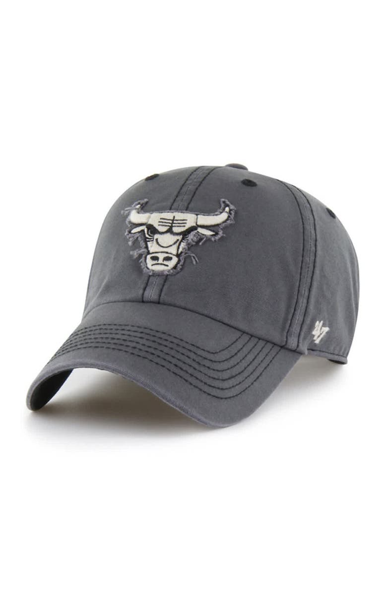 '47 Men's '47 Charcoal Chicago Bulls Scupper Rough Edge Applique Clean Up Adjustable Hat, Main, color, 