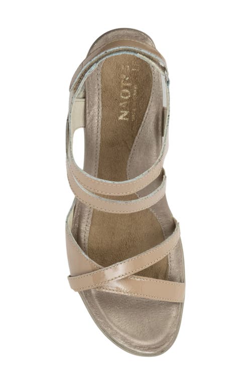 Naot Limit Slingback Sandal In Camel Crinkle Patent Leather