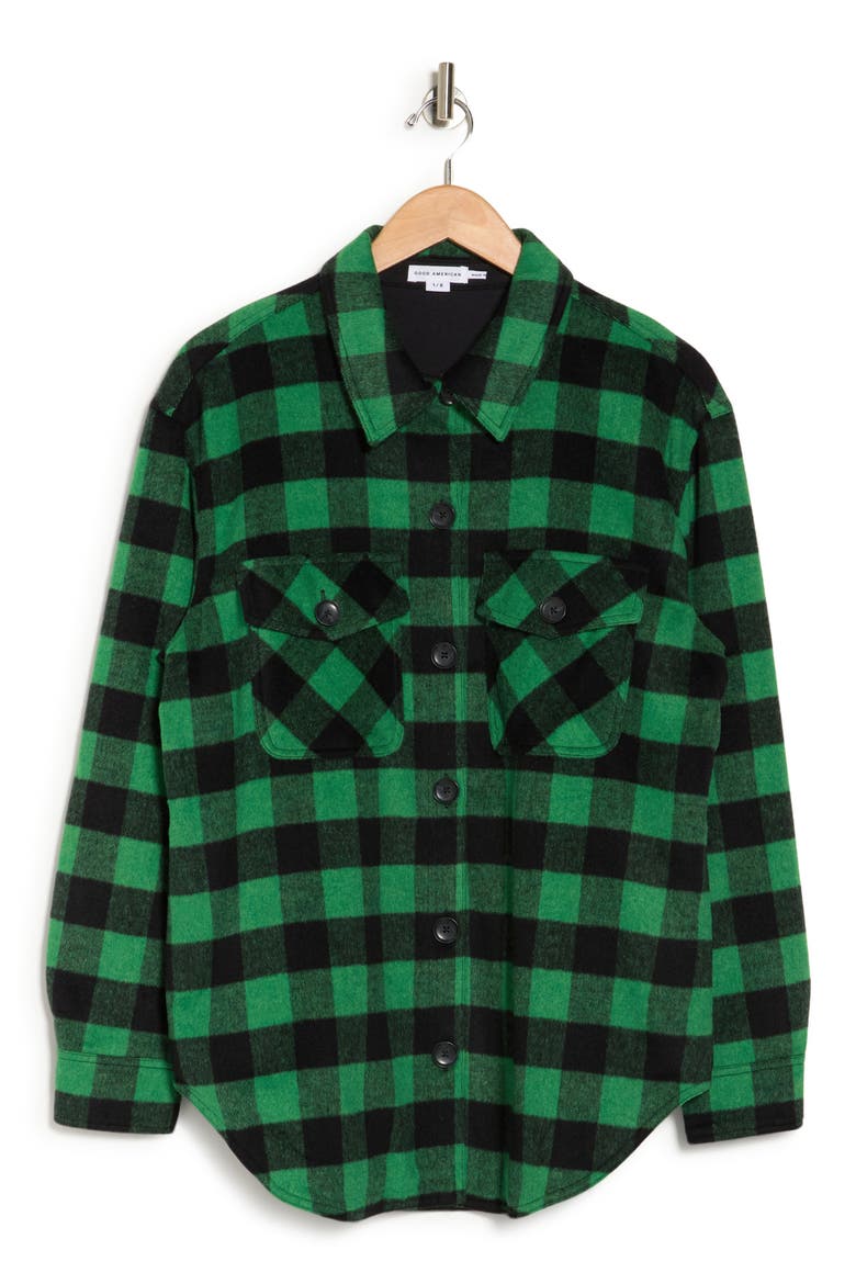 Buffalo Plaid Shacket, Alternate, color, SUMMER GREEN BLACK PLAID