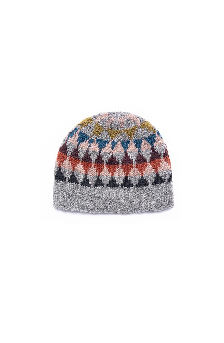 Feelgoodz Womens Artisan Hand-Knit Jaya Harlequin Wool Beanie Hat, Main, color, 