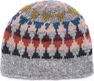 Feelgoodz Womens Artisan Hand-Knit Jaya Harlequin Wool Beanie Hat
