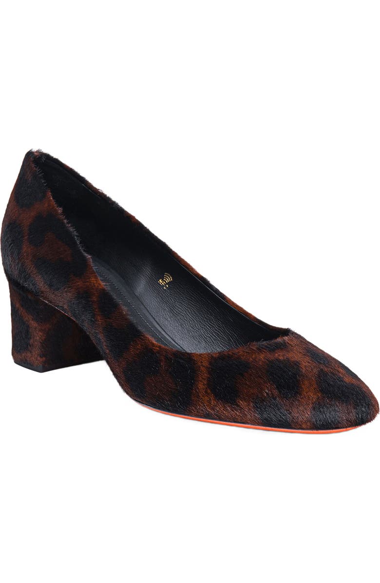 Santoni Women's animal-print cavallino low-heel pump, Alternate, color, Light Brown