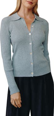 Bella Dahl Collared Button-Up Rib Sweater