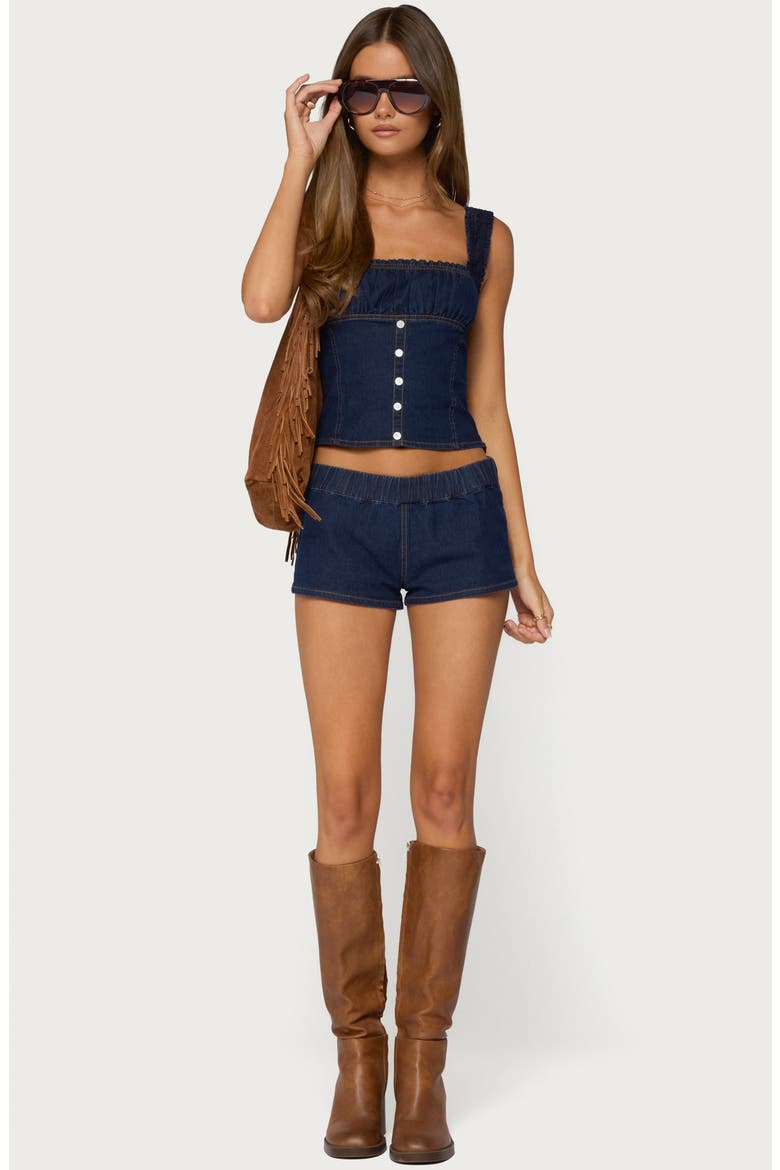 Aggie Micro Denim Shorts, Alternate, color, BLUE