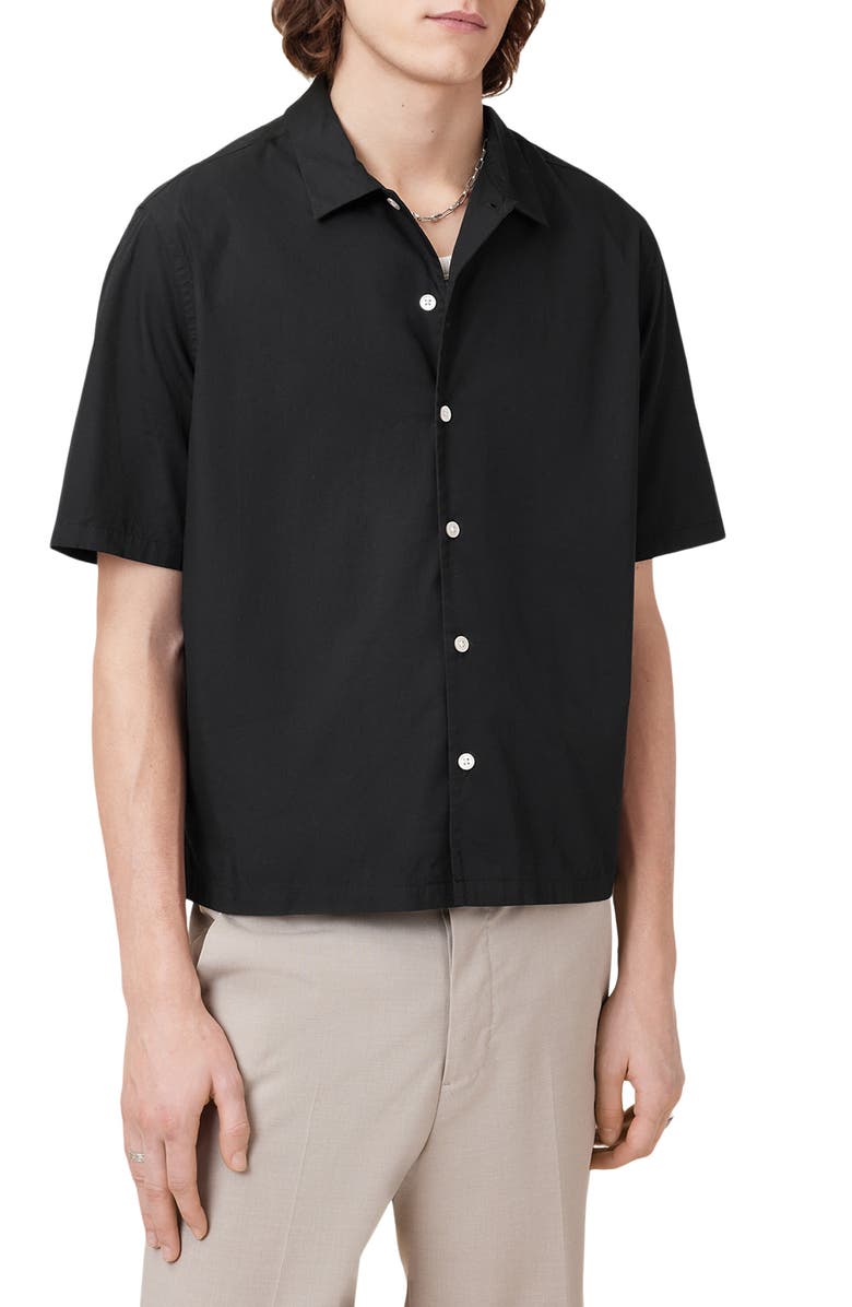 AllSaints Short Sleeve Button-Up Shirt, Main, color,