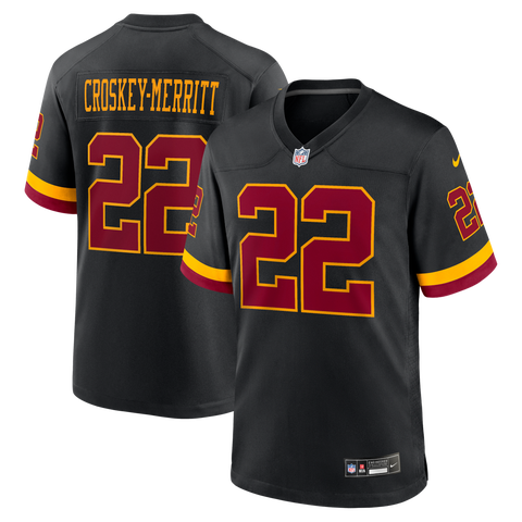 Men's Nike Jacory Croskey-Merritt Black Washington Commanders Hail Raiser Alternate Game Jersey