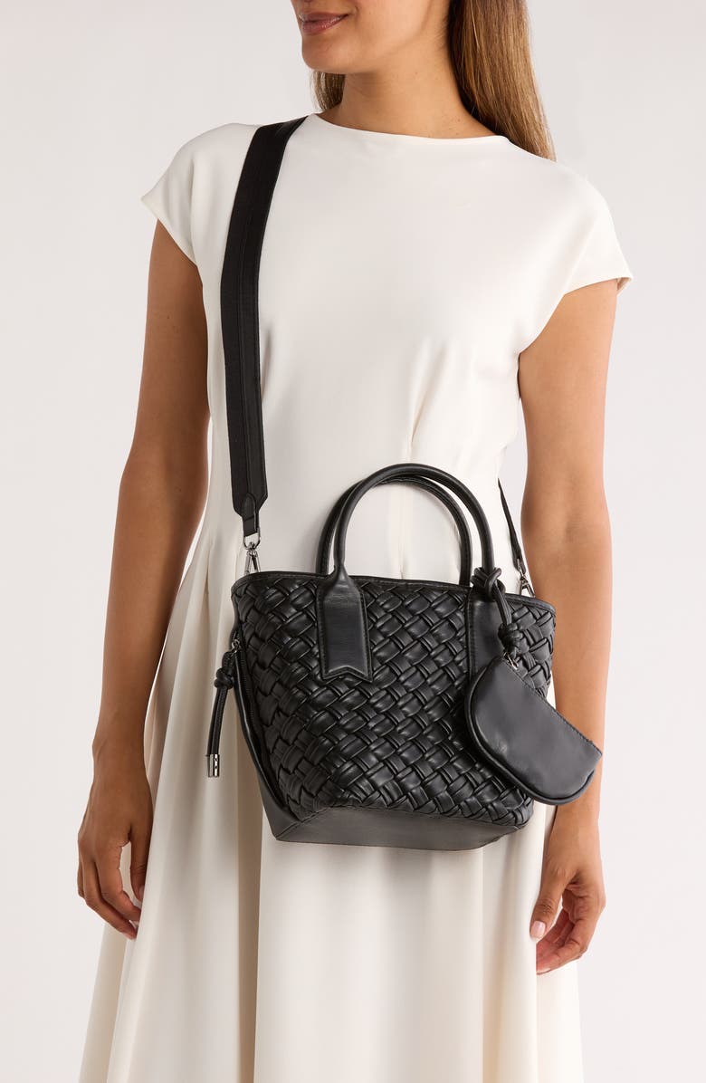 Steve Madden Bgene Woven Satchel Bag, Alternate, color, Black