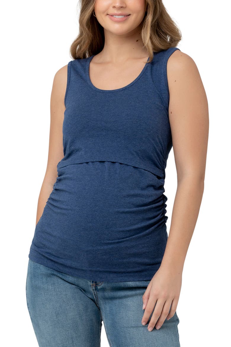Organic Nursing Tank, Main, color, Denim Marle