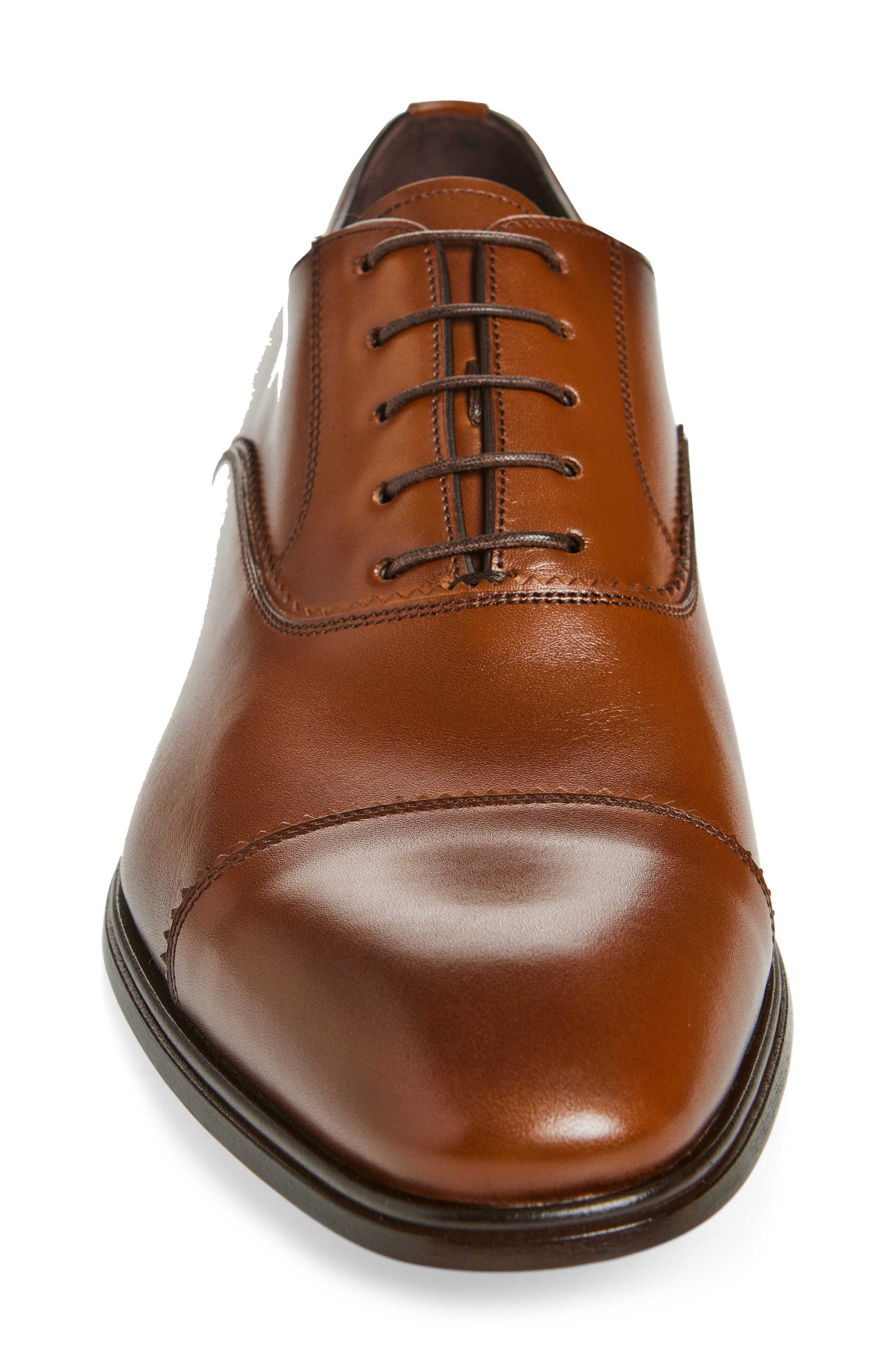 FERRAGAMO Boston Cap Toe Oxford, Alternate, color, Brown
