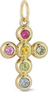 Ember Fine Jewelry 14k Gold Gemstone Cross Charm