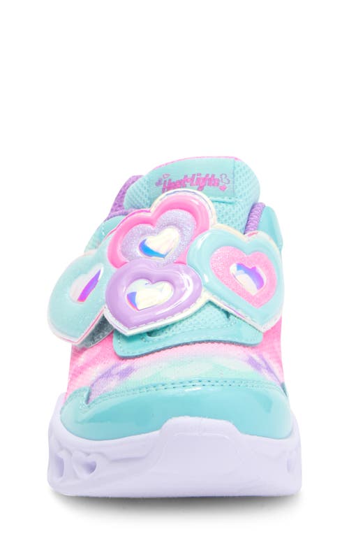 Skechers Kids' Heart Lights® Light-up Sneaker In Turquoise/lavender