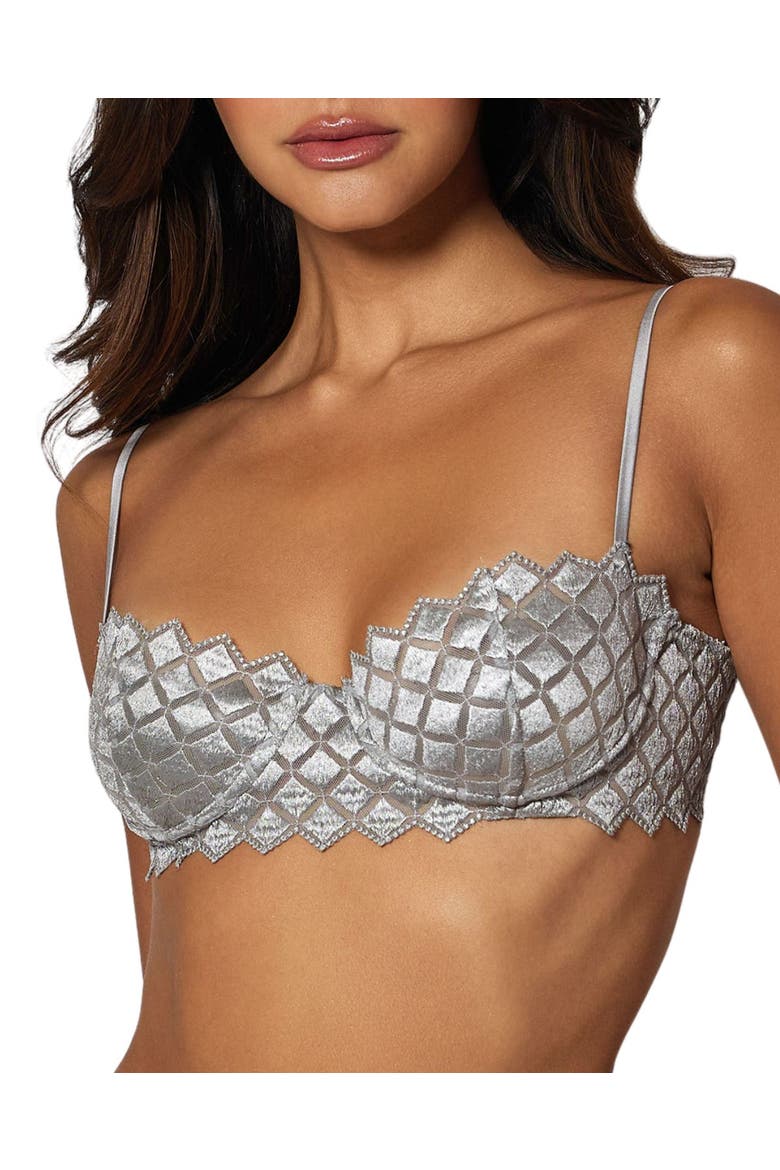 Lamine Embroidery Balconette Bra, Main, color, Sterling