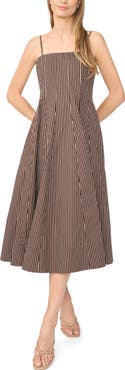 Halogen® Stripe Fit & Flare Sundress