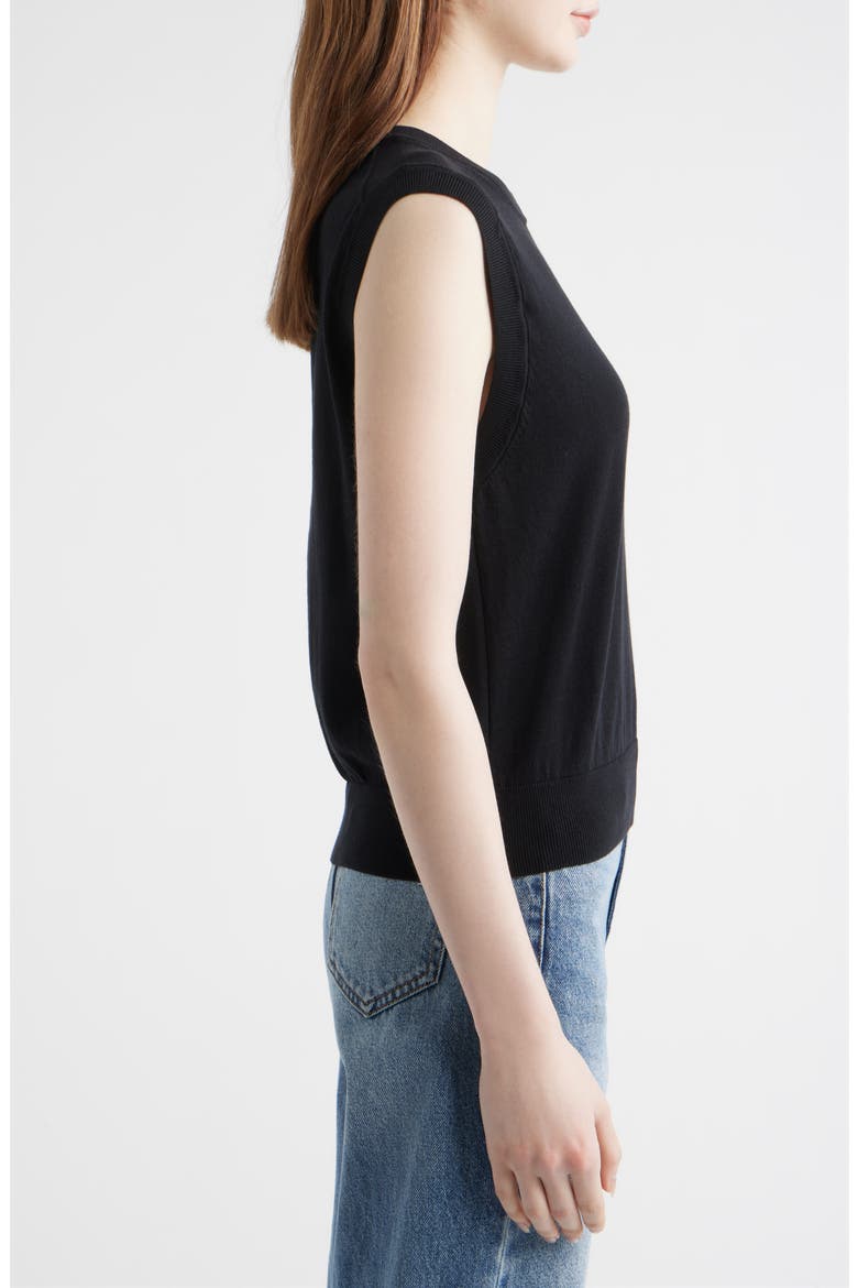 Pullover Cotton Sweater Vest, Alternate, color, BLACK