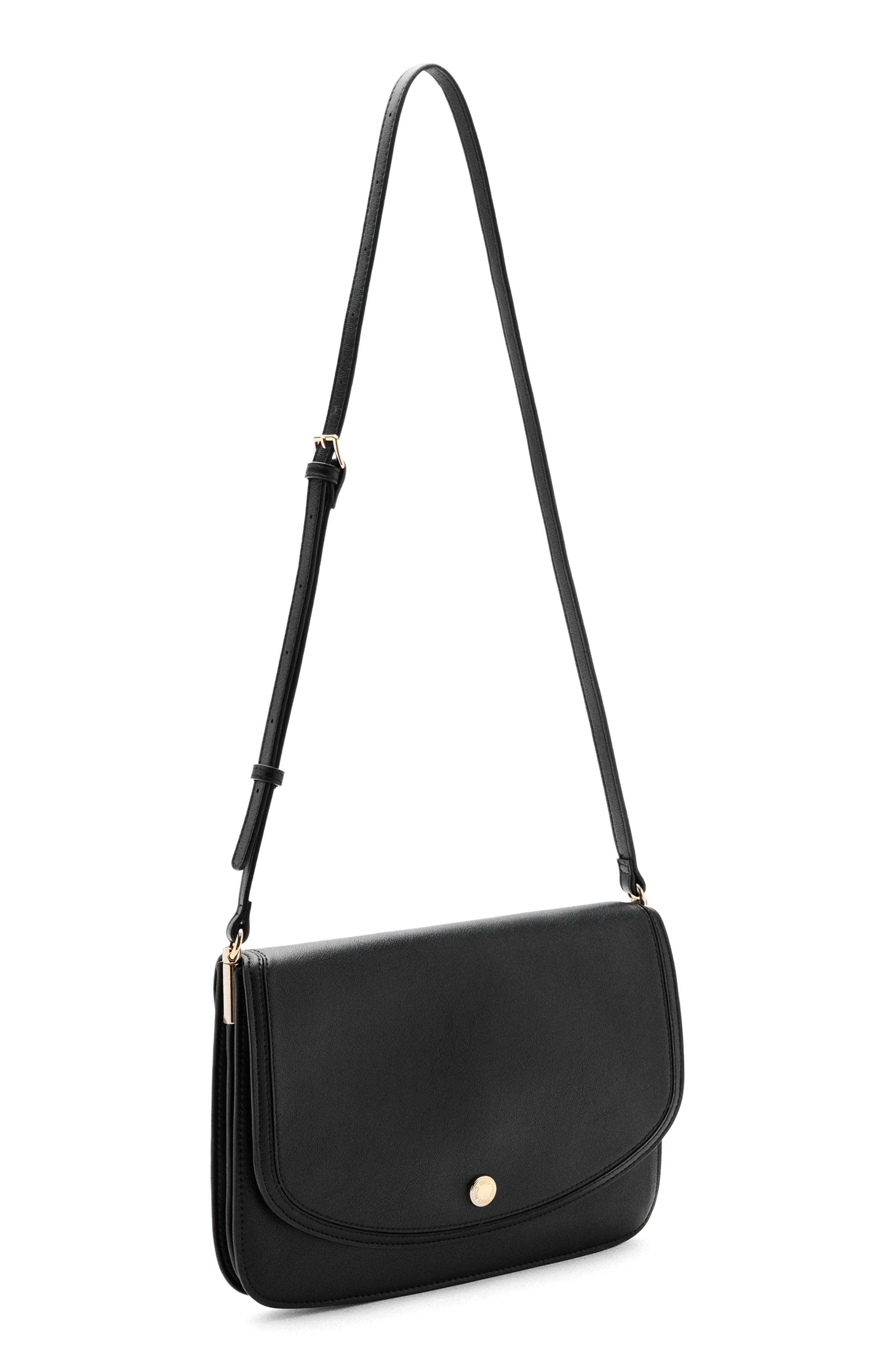 Dalma Faux Leather Crossbody Bag, Alternate, color, BLACK