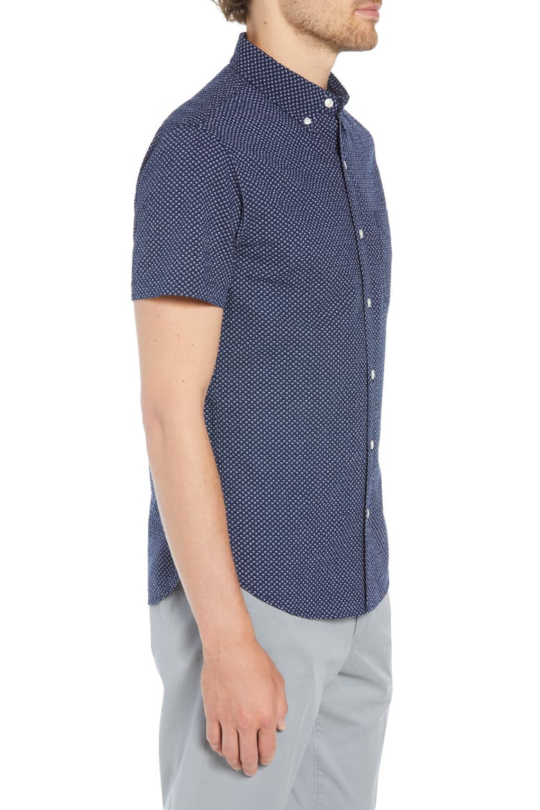 Slim Fit Poppy Print Shirt, Alternate, color, DUANE FLOWER - DEEP PACIFIC