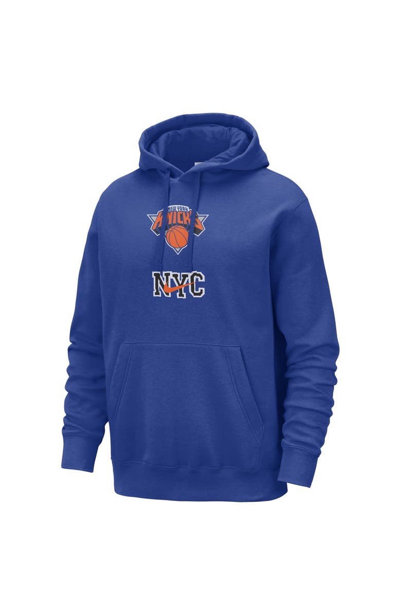 Nike Men's Nike Blue New York Knicks 2023/24 City Edition Essential Club Pullover Hoodie, Alternate, color, 