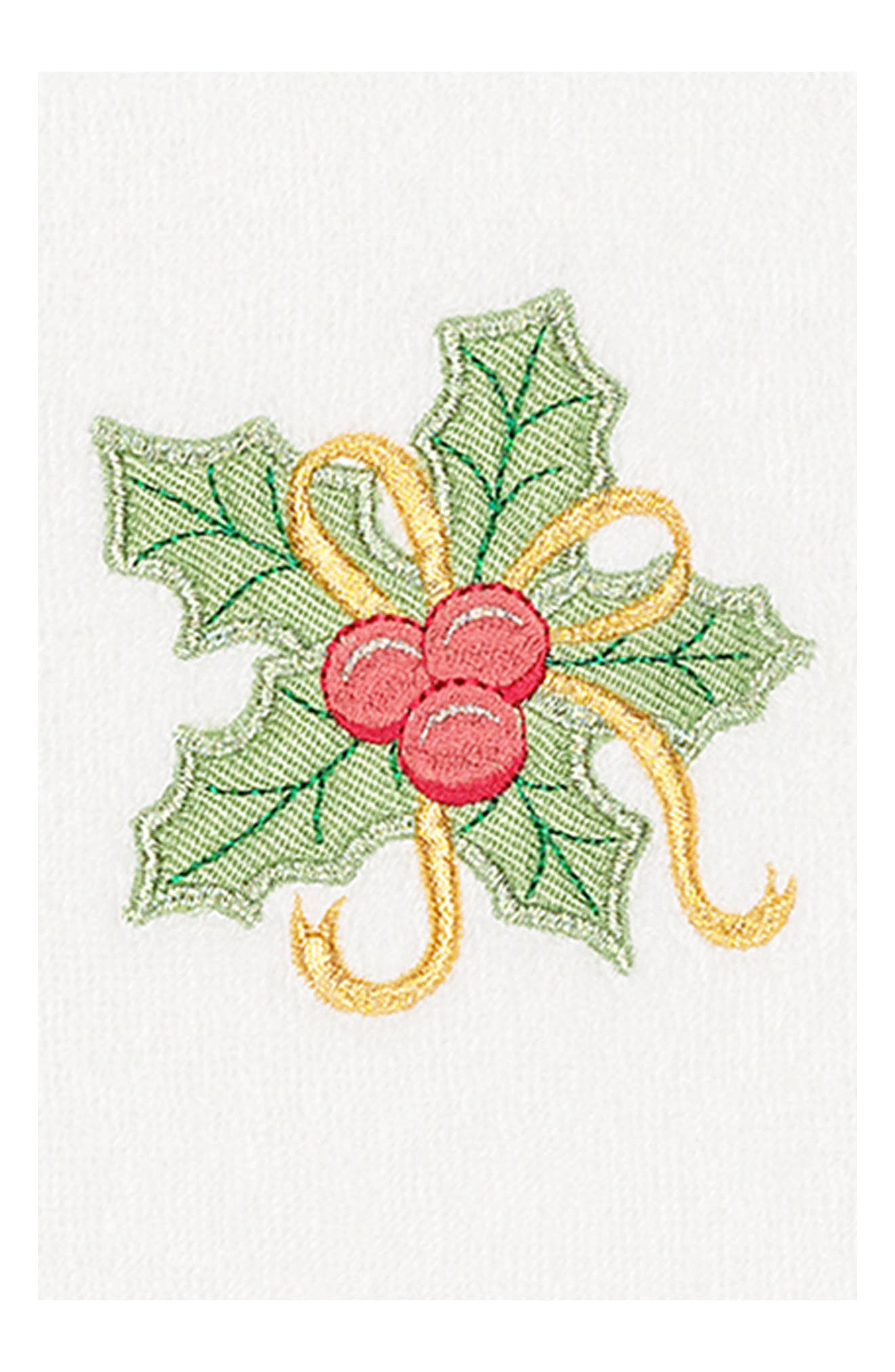 Linum Home Textiles Holly Berry Embroidered Hand Towel | Nordstromrack