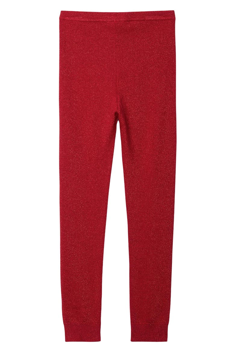 Kids' Shimmer Leggings, Alternate, color, CHEX RED
