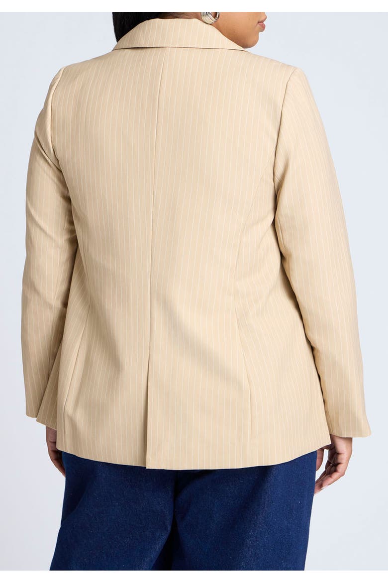 Pinstripe Blazer, Alternate, color, TAN WHITE STRIPE