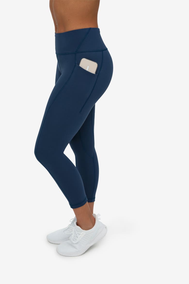 Women's Compression Capri Leggings with Sun and UV Protection, Alternate, color, Midnight Blue
