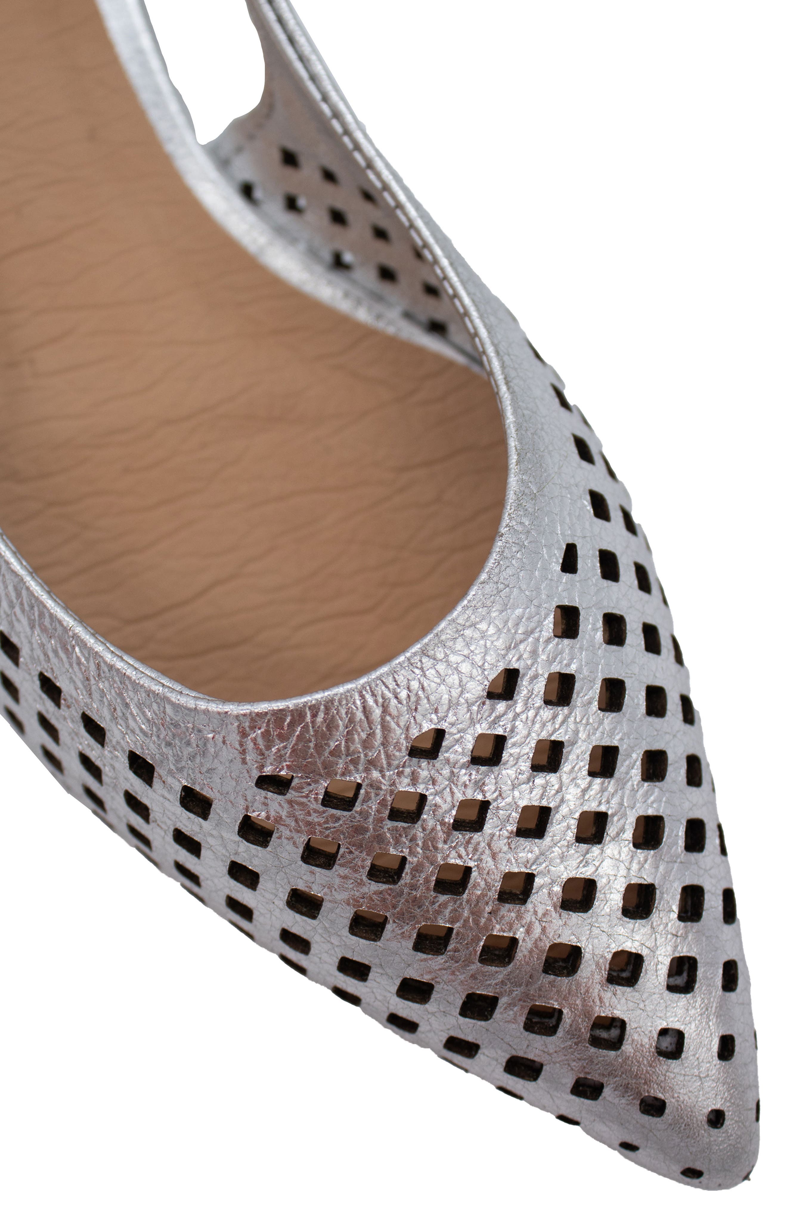 Bottero Botalessandra Slingback Pointed Toe Pump, Alternate, color, Prata