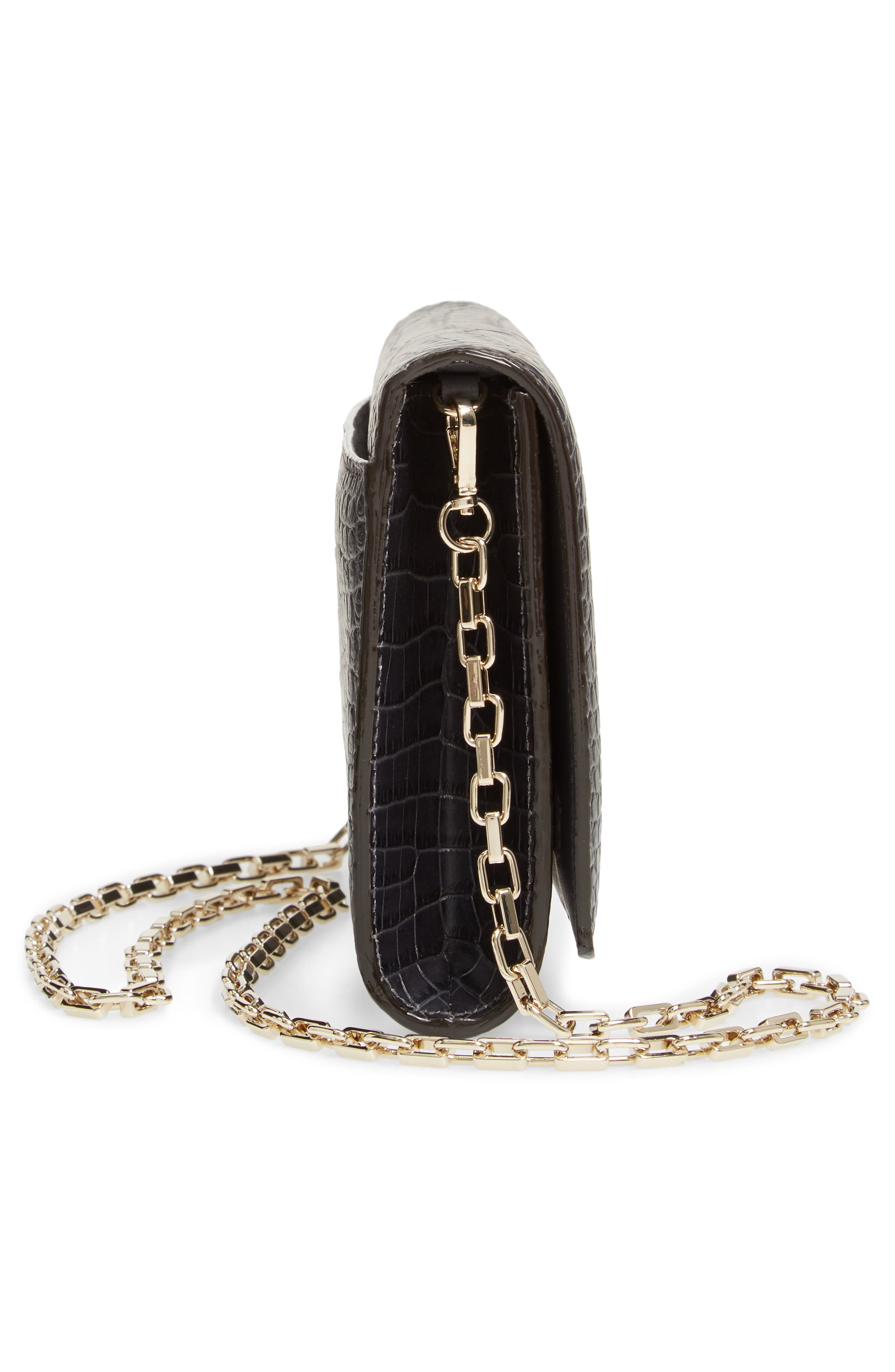 Jimmy Choo Varenne Croc Embossed Leather Clutch, Alternate, color, 