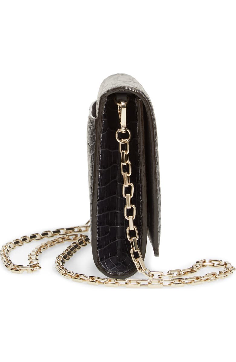 Jimmy Choo Varenne Croc Embossed Leather Clutch, Alternate, color,