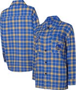 College Concepts Women's College Concepts Blue/Gold Golden State Warriors Boyfriend Button-Up Nightshirt
