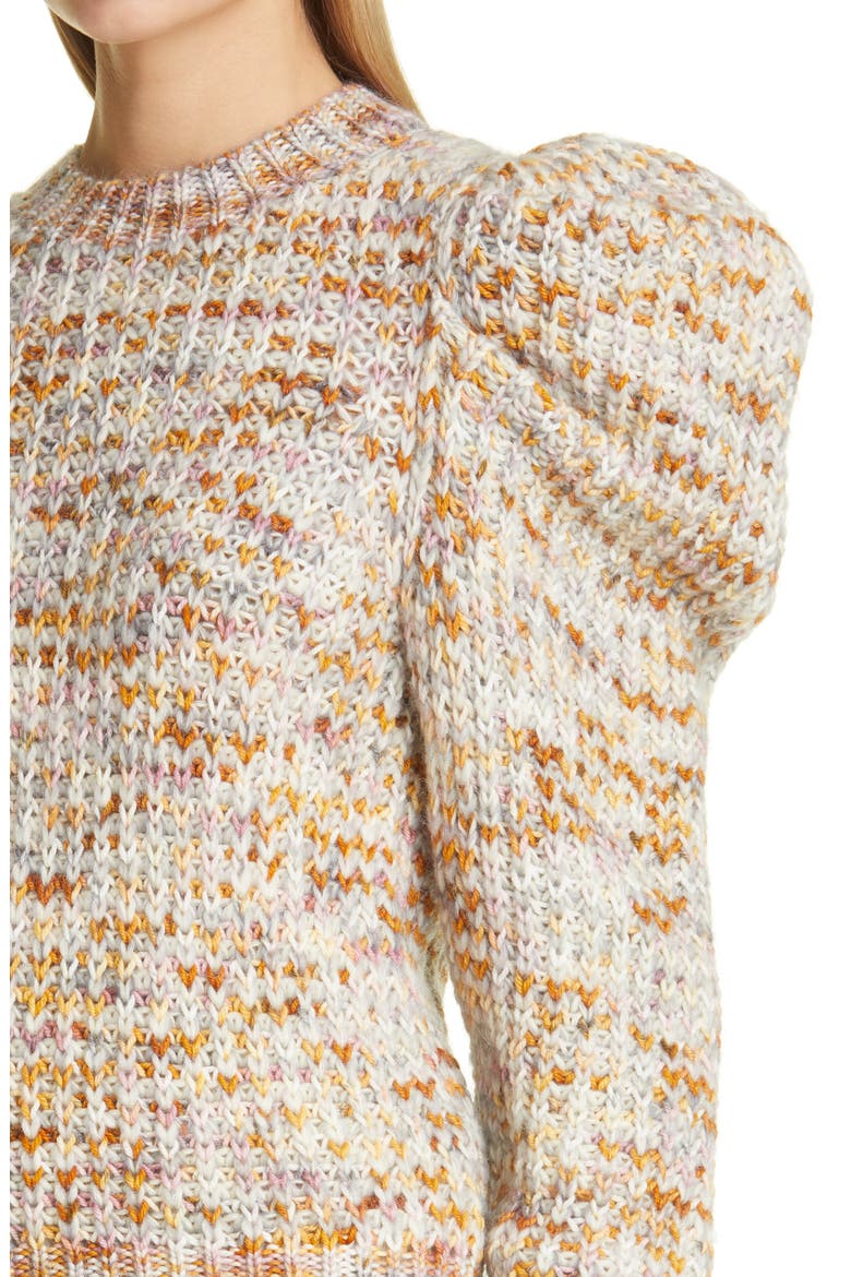 Rosina Puff Sleeve Wool Sweater, Alternate, color, FAWN