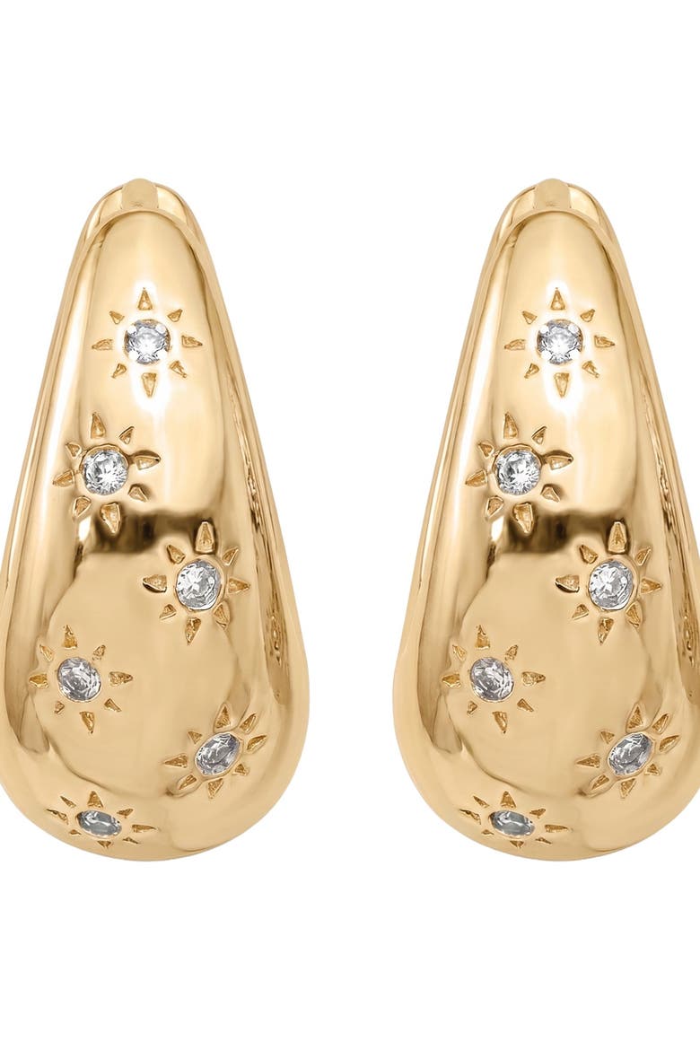 Radha Cz Huggies, Alternate, color, Gold