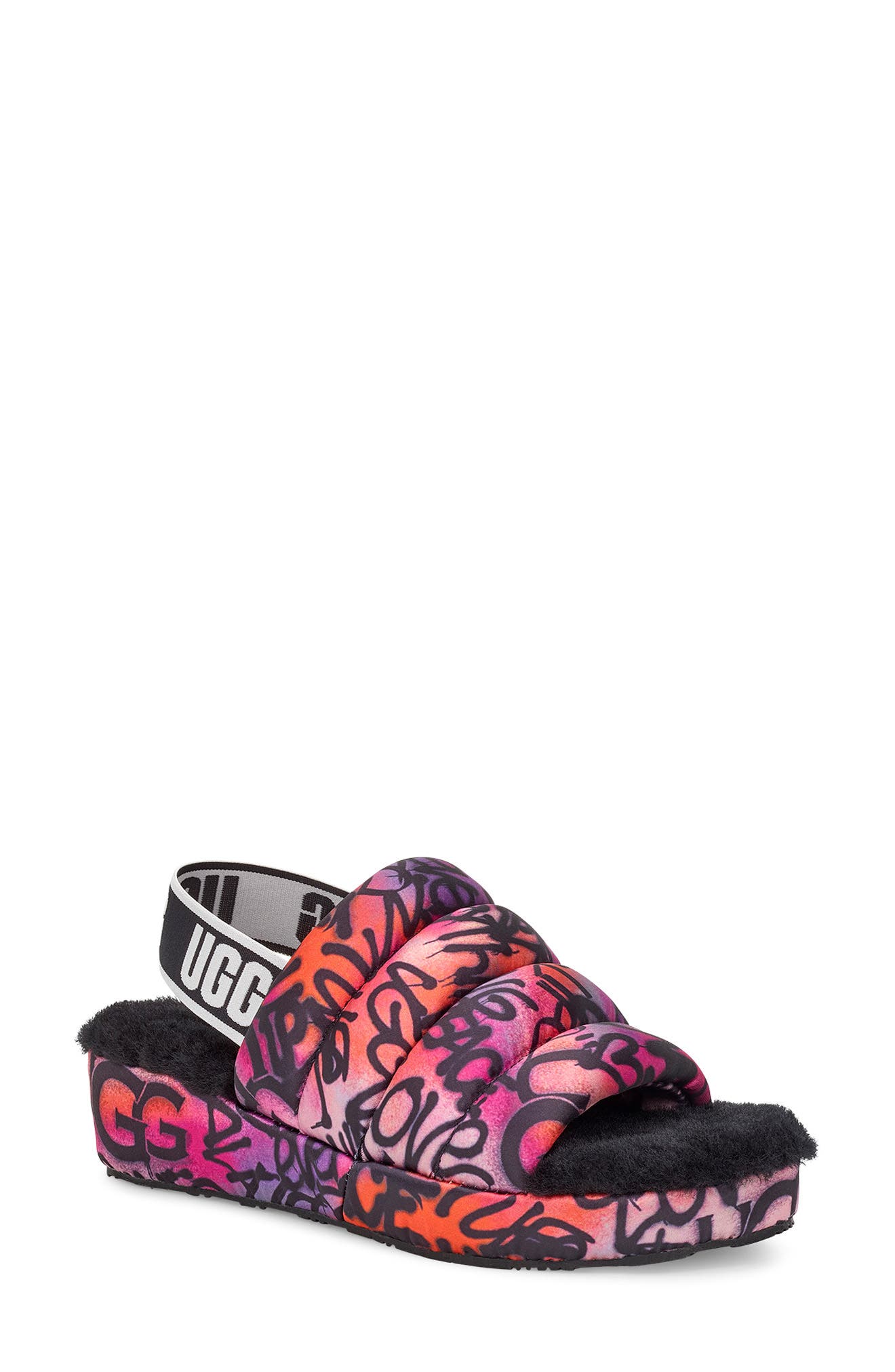 UGG<sup>®</sup> Puff Yeah Graffiti Pop Slide, Main, color, 