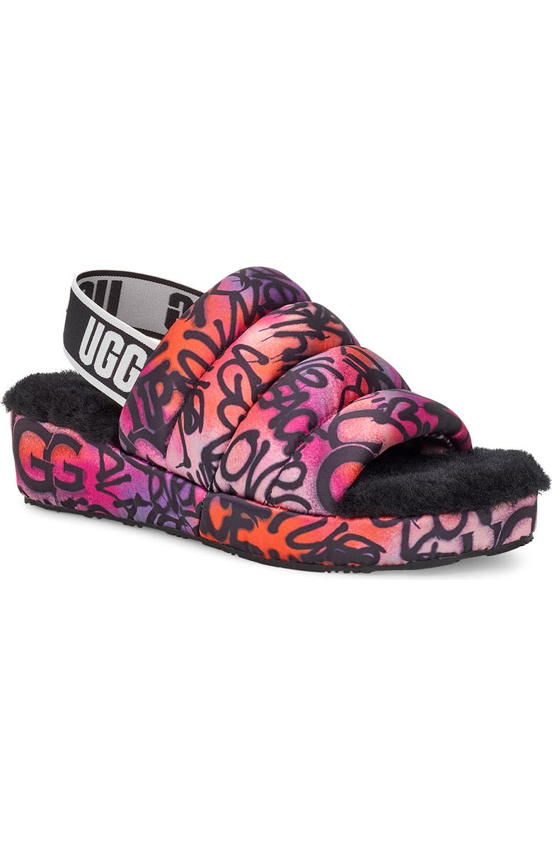 UGG<sup>®</sup> Puff Yeah Graffiti Pop Slide, Main, color,