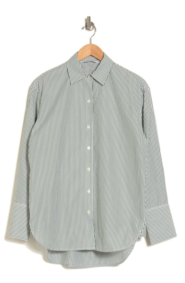 Rebecca Taylor Yarn Dye Stripe Cotton Button-Up Shirt, Alternate, color,